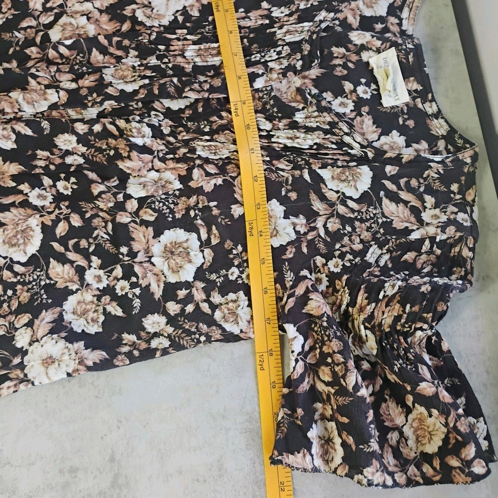Denim & Supply Ralph Lauren‎ Floral Top Brown Size XS Flutter Flowy Cottage Boho - Picture 9 of 10